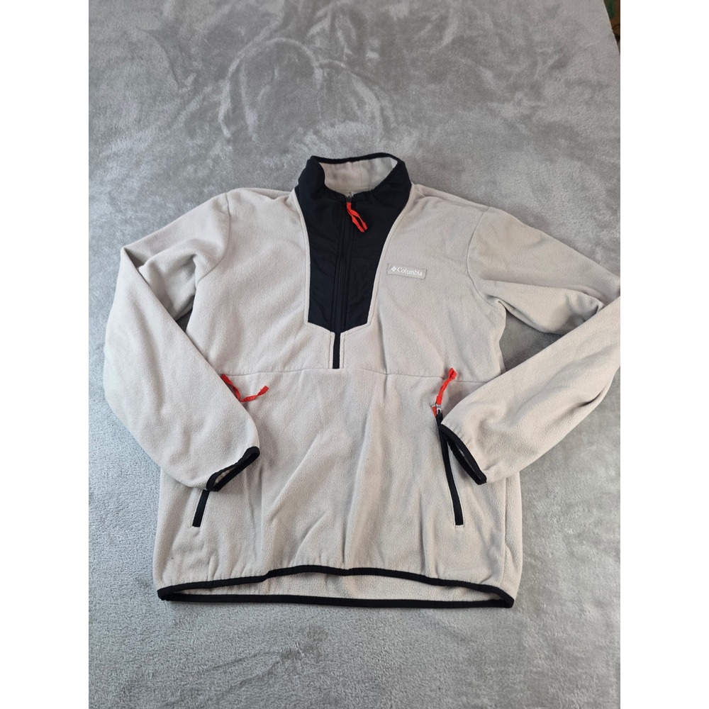 Columbia Fleece Pullover Men Size M Gray Half Zip Mock Neck